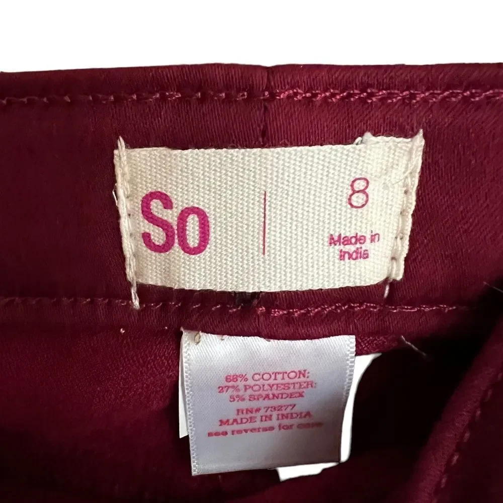 ‎SO burgundy NWT girls size 8 jeggings
